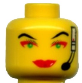 Lego Alpha Team Cam Minifig Yellow Head Female Green Eyes Red Lips Headset D253