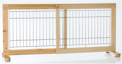 3944 - Cancelletto per Cani, Legno Di Pino, 65-108 × 50 Cm - Immagine 1 di 4