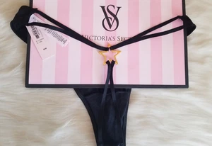 VICTORIA'S SECRET MUY SEXY TIRAS STARSTRUCK PIERNA ALTA TANGA PANTY NEGRO MEDIANO - Imagen 1 de 9