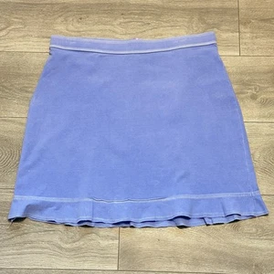 Vintage Fresh Produce Rock Damen XL blau Baumwollmischung Knie Stretch Pullon Rüschen - Bild 1 von 10