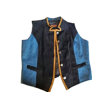 Cripple Creek schwarze Jeansweste mit Wildlederbesatz Westerntaschen Damen Gr. L - Bild 1 von 8