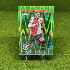 Topps Chrome UCC 2024-25 Santiago Gimenez /125 Neon Green RayWave Refractor - Picture 1 of 2