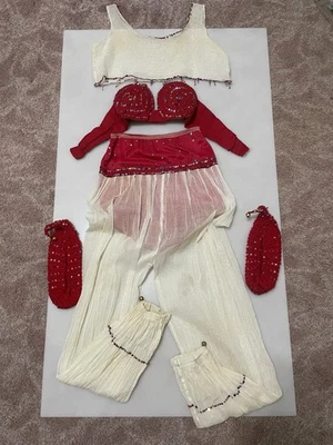 Vintage 50s Homemade Belly Dancer Jeannie Costume Full Body Bright Colors Adult - Image 1 of 4