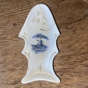 Alte Porzellanform Puddingform Fisch zum Aufhängen Delfter Muster - Bild 1 von 4