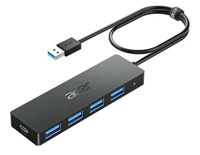 USB Hub 4 Ports, Multiple USB 3.0 Hub, USBA Splitter for Laptop With Type C Pow - Image 1 of 4