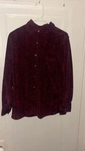 Denim & Company Red Corduroy Button Up Small Jacket - Picture 1 of 7