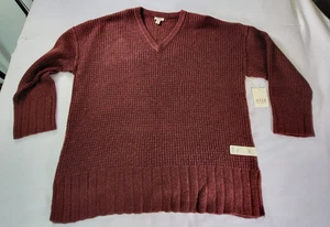 Neu mit Etikett a.n.a Pullover Madeira weinrot PXXL Langarm V-Ausschnitt weich kuschelig - Bild 1 von 14