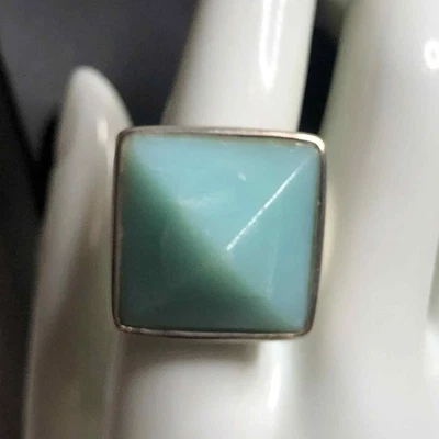 6931 RLM STUDIO Sterling 925 Pyramid Chalcedony Chunky Sugarloaf 17,4g anel tamanho 9 - Imagem 1 de 3