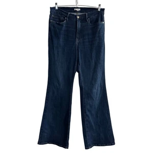 Pantalones de mezclilla Good American acampanados cintura alta para mujer talla 15 azul algodón vaquera  - Imagen 1 de 4