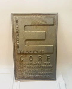 Electron Corp. Commemorative plaque First Iron From Furnace Littleton CO. 1989 - Picture 1 of 2