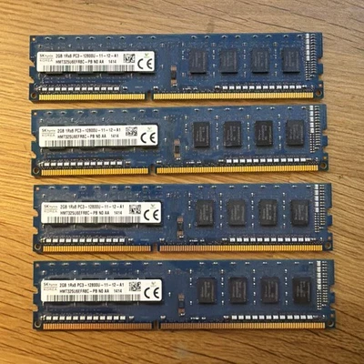 (4) SK Hynix 2GB 1Rx8 PC3-12800U 11-12-A1 HMT325U6EFR8C-PB RAM DDR3 Unbuffered - Image 1 of 3