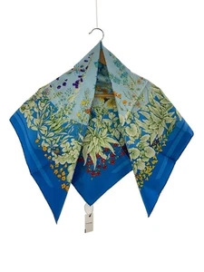 Hermes LA PRAIRIE Carre 90 100% Silk Scarf Blue W/Tags No Box Used. - Picture 1 of 4