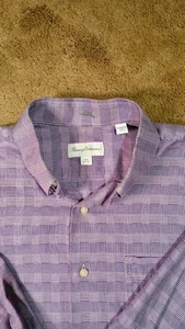 Camisa Tommy Bahama Para Hombre 15 1/2 100% Algodón Púrpura Glen Check Pattern - Imagen 1 de 11