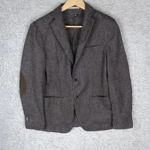 PAOLONI CASUAL MEN'S BLAZER JKT 48 /M MEDIUM BROWN SLIM WOOL COTTON CASHMERE - Picture 1 of 10