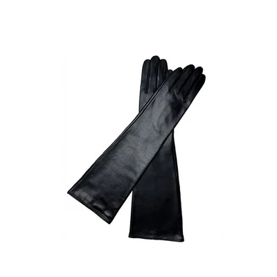 Guantes de cuero de oveja real para mujer 45 cm/17,7", guantes de noche de ópera de conducción larga Foto 1 de 4