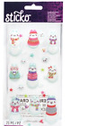 Sticko Cat Snowmen Puffy Stickers Planner Crafts Scrapbook Winter Xmas