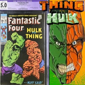 1971 FANTASTIC FOUR #112 CGC 5.0 CLASSIC HULK VS. THING BATTLE ISSUE - Picture 1 of 3