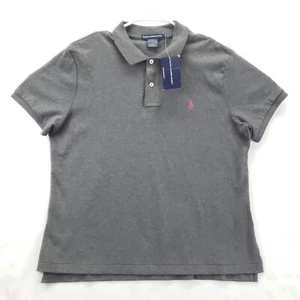 NEW Ralph Lauren Sport Polo Shirt Womens XL Gray Short Sleeve Classic Fit Golf - Picture 1 of 12