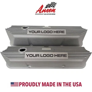 Ford FE Tall Bead Blast Valve Covers - Long Plate - CUSTOM - Aluminum - Ansen - Picture 1 of 8