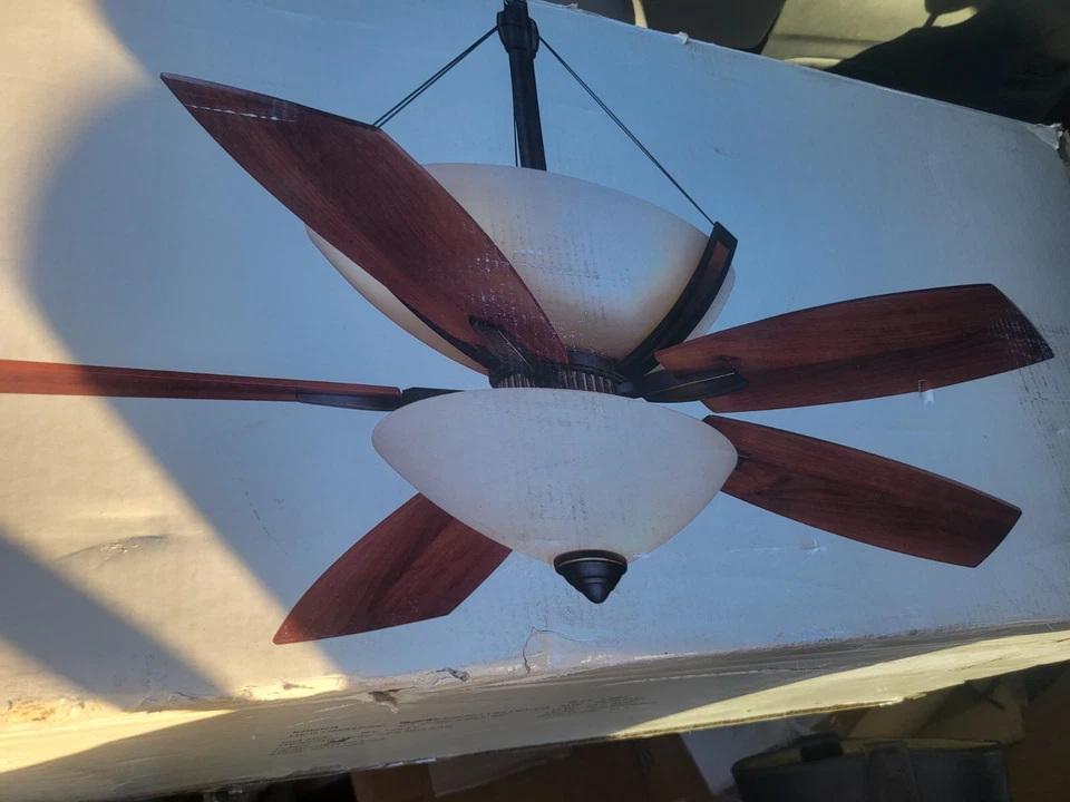 Minka Aire Metropolitan Ceiling Fan pewter walnut Rare New  (Read) - Image 1 of 4