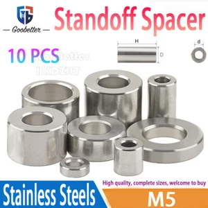Stainless Steel Spacer Standoff Spacer M5 Stand Off Collar Round Bush No Thread - Picture 1 of 6