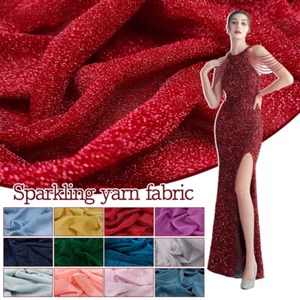 50*150cm Bright Shimmer Glitter Fabric Wedding Party Curtain Handmade Material - Bild 1 von 40