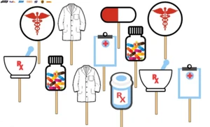 12 Pharmacy Pharm D Party Cupcake Toppers Food Picks - Picture 1 of 3