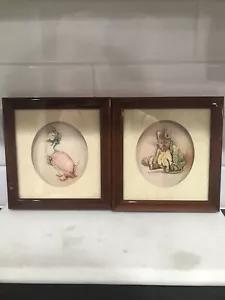 Vintage Beatrix Potter Framed Decoupage Pictures Set Of 2 Made In U K - Picture 1 of 7