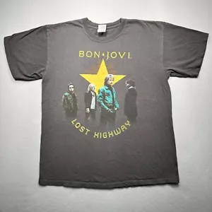 Bon Jovi 2008 Lost Highway World Tour T-Shirt Sz L Black Band Tee Double Sided - Picture 1 of 7