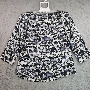 The Limited Top Blouse Womens Small Floral Print White Black - S - Picture 1 of 10