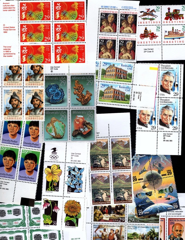 1992 - Elige entre TODOS los bloques de cremallera y USPS/derechos de autor MNH estampillas conmemorativas de Estados Unidos Foto 1 de 1