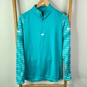 Nike Activewear Shirt Mens Medium Green Dri-fit Strike 21D Drill Long Sleeve Top - Picture 1 of 12