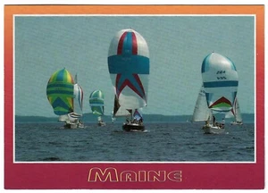 Bunte Spinnaker Highlight Maine Küste Vintage Postkarte #1667 - Bild 1 von 2