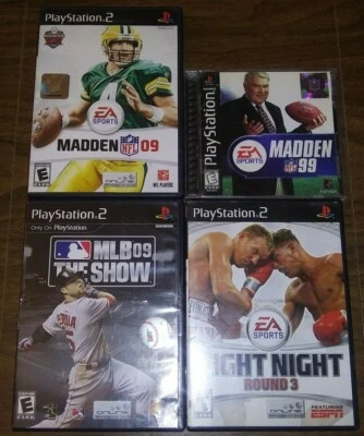 Lote de juegos deportivos PS2 y PS1 (4 juegos) EA / Sony Madden MLB Fight Night Round 3 Foto 1 de 4