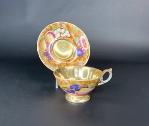 Beautiful American Beauty Hand Painted Tea Cup & Saucer Made In Occupied Japan - Picture 1 of 11
