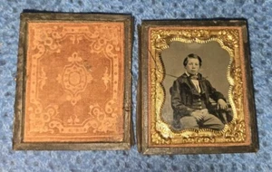 1800s Tintype Photo Boy W/ Case - Picture 1 of 6