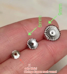 Ohrringe Ohrstecker Verschluß groß 9mm 6mm 2 Paar Ohrmutter Silber 925 - Bild 1 von 5