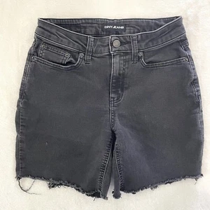Jeans donna corto DKNY taglia 4 nero denim elasticizzato lavaggio scuro vita 25 - Foto 1 di 5