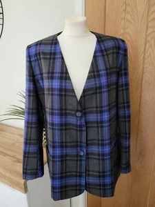 Alexon Vintage Pure New Wool Jacket Plaid Tartan Size Uk 14  - Bild 1 von 17