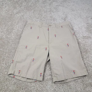 Cremieux Parrot Embroidered Chino Shorts Tropical Casual Khaki Size 32 - Picture 1 of 6