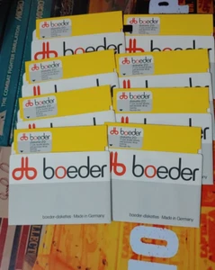 8 x Disketten 2D 48tpi Leerdisketten (Commodore 64 in Box) 8-bit BOEDER Yellow - Afbeelding 1 van 1