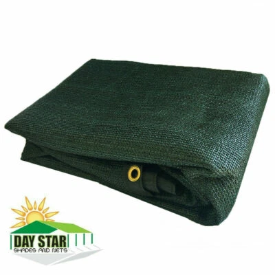 DAY STAR SHADES Dark Green Privacy Shade Net – Mesh Tarp w/ Reinforced Grommets