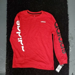 Adidas Youth Medium 10/12 Red Long Sleeve T-Shirt NWT - Picture 1 of 4