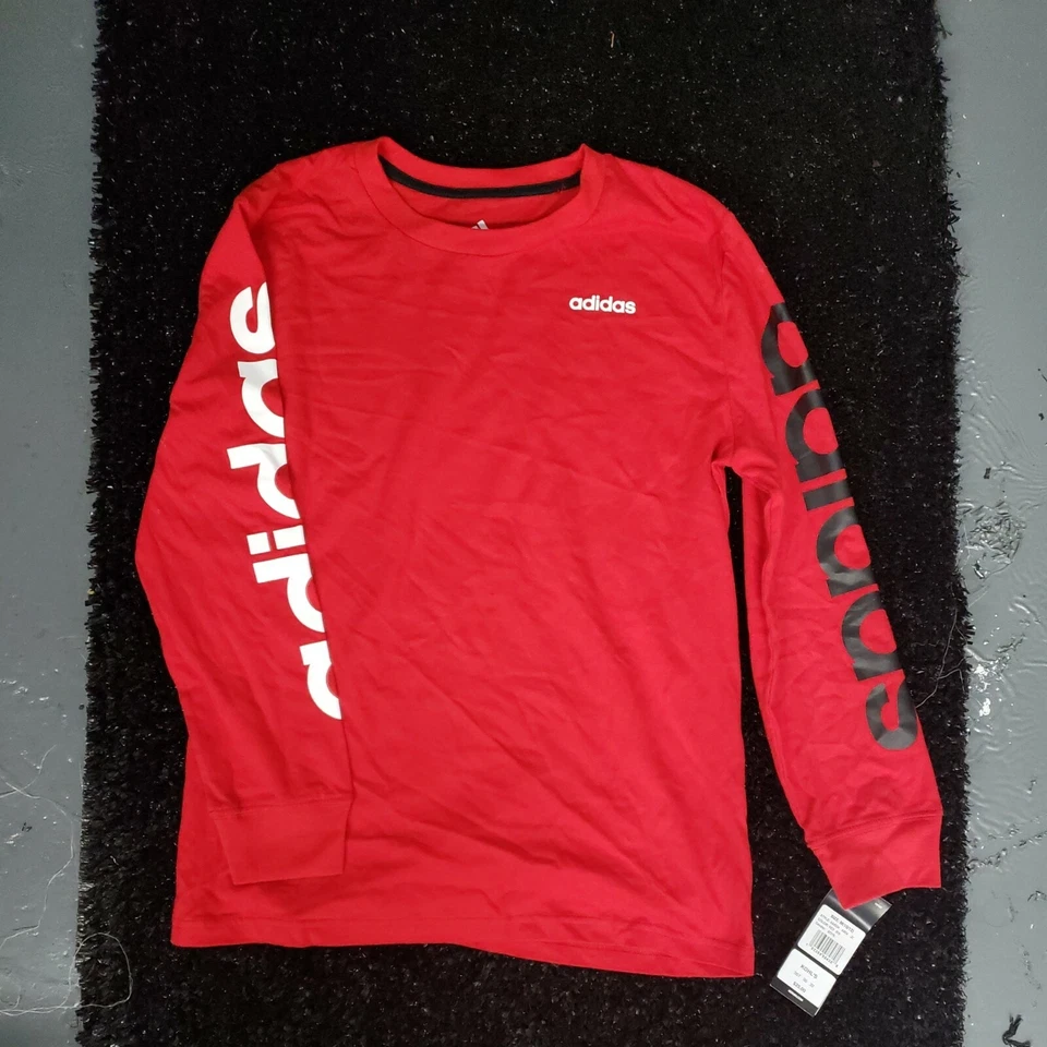 Adidas Youth Medium 10/12 Red Long Sleeve T-Shirt NWT - Image 1 of 4
