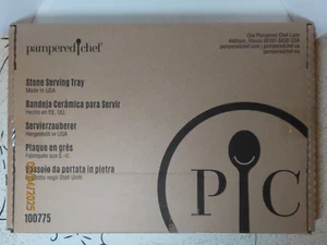 Pampered Chef Stone Serving Tray White # 100775 new NIB - Picture 1 of 8