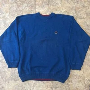 Tommy Hilfiger Men's Vintage 90s Crest Logo Cotton Crew Neck Sweater Size L - Picture 1 of 8