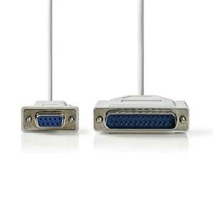 CAVO STAMPANTE DA D-SUB MASCHIO 25 PIN A DB9 FEMMINA SERIALE 2 M MULTIFUNZIONE - Foto 1 di 2