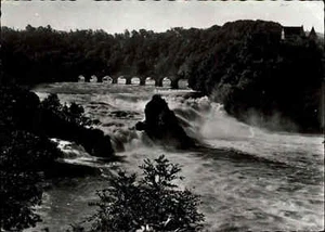 CASCADA Motivo Postal Cascada Río Rin Falls Schaffhausen Suiza 1956 - Imagen 1 de 2