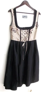 Damen Trachten Dirndl ärmellos Oberteil beige, Rock schwarz Gr. 36 v. Lifos - Picture 1 of 2