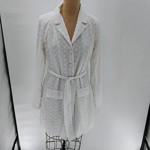 NASTY GAL White Crinkled Balloon Sleeve Mini Dress 6 - Picture 1 of 13